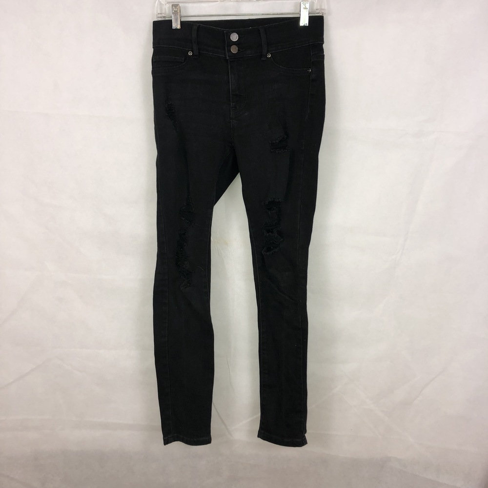 Soho New York & Company Ripped Black Jeans Size Petite 8